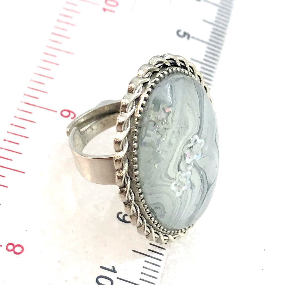 Handmade oval dome ring adjustable NSR